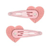 Pink Poppy | Pink Rhinestone Heart Hair Clips
