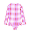 Milky Clothing | Neon Gingham Long Sleeve Swimsuit