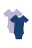 Bonds | Organic Rib Short Sleeve Bodysuits 2 Pack Lilac/Navy