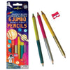 eeBoo | 6 Jumbo Double Sided Fluro & Metallic Pencils - Solar System
