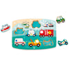 Hape | Peg Puzzle Emergency Vehicles 10 pcs