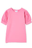 Milky Clothing | Broderie Sleeve Tee Pink