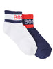 BONDS | Street Quarter Crew Sock 2pk White & Navy