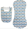 Hi Hop - Bib and Burp Cloth Set - Chevron Blue