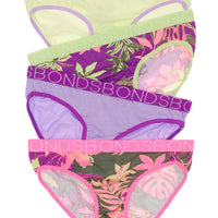 Bonds Girls Bikini 4 Pack-Tropic O Amethyst