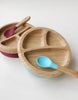 Avanchy | Bamboo Suction Toddler Plate & Spoon Blue
