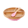 Avanchy | Bamboo Suction Toddler Plate & Spoon  Pink