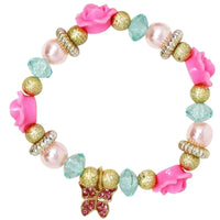 Pink Poppy | Butterfly Flower Bracelet
