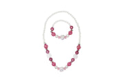 Pink Poppy |Sparkly Pink and Pearl Necklace & Bracelet Set