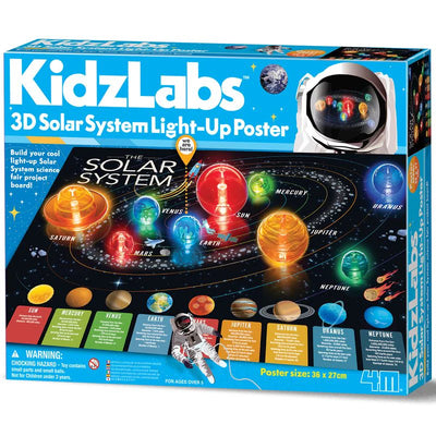 4M | KidzLabs 3D Solar System Light-Up Poster