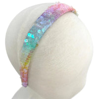 Pink Poppy | Unicorn Rainbow Sequin Headband