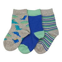 Columbine | Cute Dino’s Crew Cotton 3 Pair Pack Crew