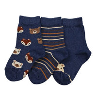 Columbine | Animal Faces Cotton 3 Pair Pack Crew