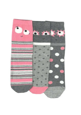 Columbine | Funny Eyes Cotton 3 Pair Pack Crew