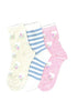 Columbine | Floral Heart Cotton 3 Pair Pack Crew