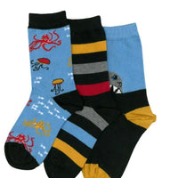 Columbine | Sea Creatures Cotton 3 Pair Pack Crew