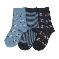 Columbine | Daisy Floral Bamboo 3 Pair Pack Crew