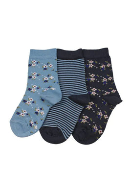 Columbine | Daisy Floral Bamboo 3 Pair Pack Crew