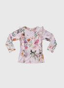 Aqua Blu | Flutter Long Sleeve Rash Vest