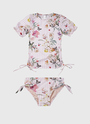 Aqua Blu | Short Sleeve Rash Vest Set Flutter