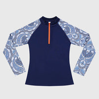 Aqua Blu | Baroque Long Sleeve Rash Vest