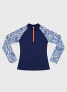 Aqua Blu | Baroque Long Sleeve Rash Vest