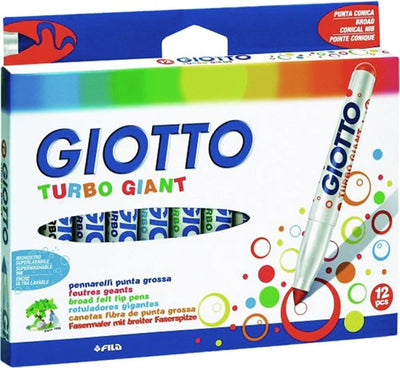 Giotto | Turbo Giant Felt Tip Markers Washable Pack of 12