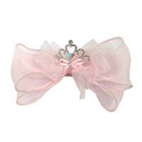 Pink Poppy | Rhinestone Crown Bow Hair Clip
