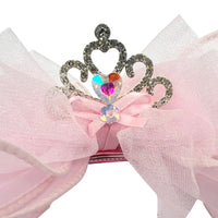 Pink Poppy | Rhinestone Crown Bow Hair Clip