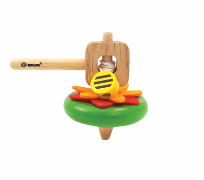 Svoora | Wooden Spinning Top with Handle ‘Flower’
