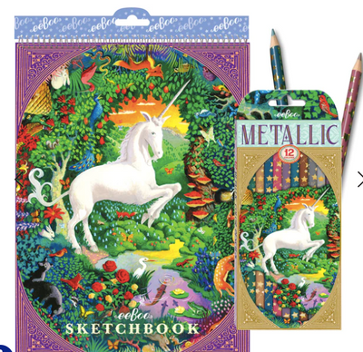 eeboo | Set of Sketchbook and Pencils - Unicorn