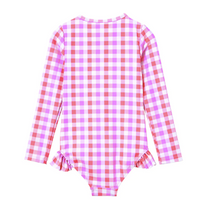 Milky Clothing | Neon Gingham Long Sleeve Swimsuit