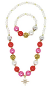Pink Poppy | Christmas Necklace and Bracelet Set With Sparkly Star Charm