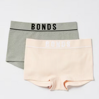 Bonds | Retro Rib Shortie 2 Pk - Pink / Grey Merle