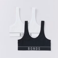 Bonds | Retro Rib Crop 2 Pk - Black / White