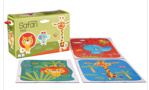 Barbo Toys | 3 Puzzles - Safari