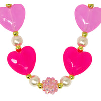 Pink Poppy | Ballet Heart and Pearl Necklace