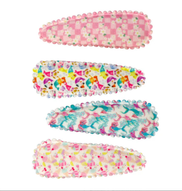 Pink Poppy | Pattern Fabric Hairclips (4pk)