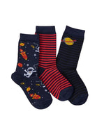 Columbine | Bamboo Crew Socks 3 Pk Space