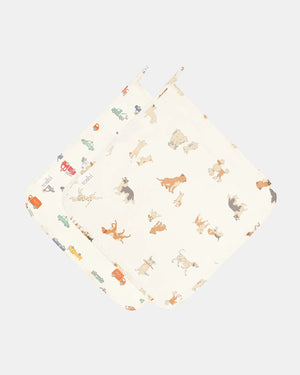 Toshi | Washcloth Muslin Puppy Love 2 pcs
