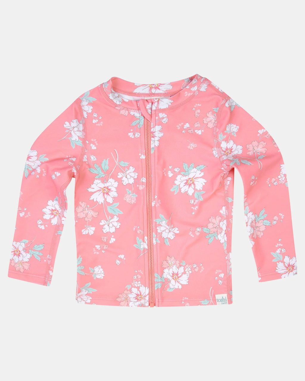 Toshi | Swim Kids Rashie LS Full Zip - Classic Scarlett