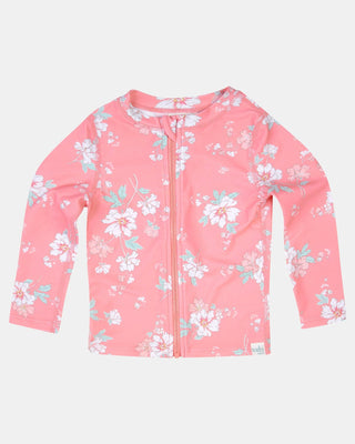 Toshi | Swim Kids Rashie LS Full Zip - Classic Scarlett