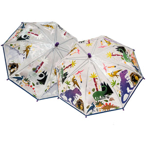 Floss & Rock | Transparent Colour Changing Umbrella Dino