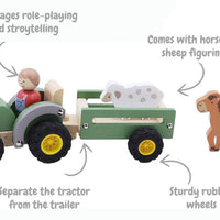 Wooden Tractor with Farm Animals