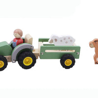 Wooden Tractor with Farm Animals
