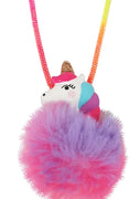 Pink Poppy | Unicorn Pom Pom Necklace