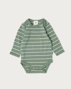 Babu | Merino Bodysuit Sage Stripe