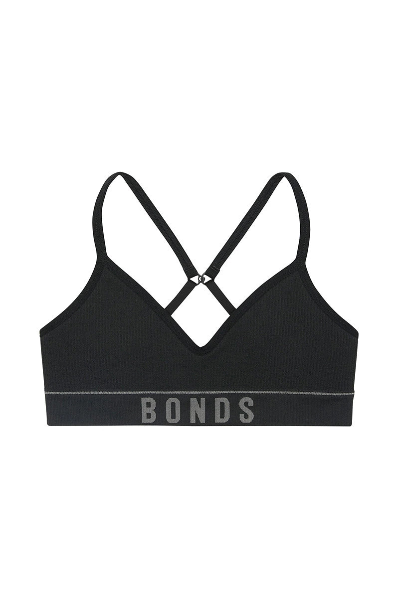 Bonds | Girls Retro Rib™ Contour Crop Black