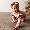 Snuggle Hunny | Organic Growsuit with Frill Rose
