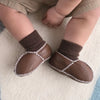 Sheepskin Leather Booties | Chocolate